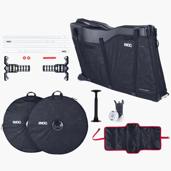 EVOC Road Bike Bag Pro — meegeleverd: wielhoezen en framestandaard